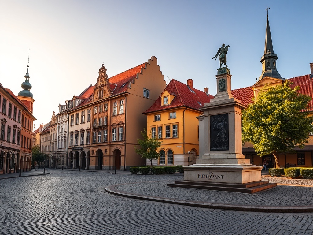 Widok na panoramę miasta Piechowice z górami w tle
