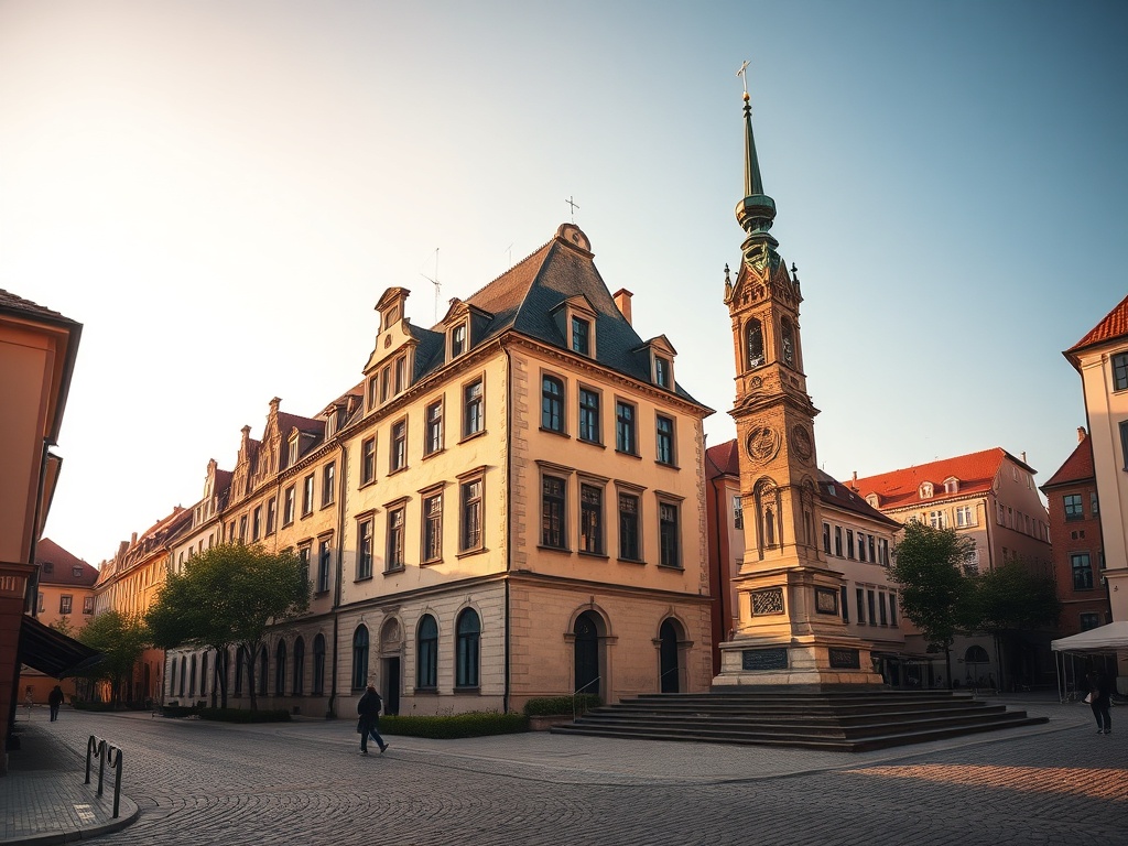 Panoramiczny widok na miasto Piechowice z górami Karkonoszami w tle.